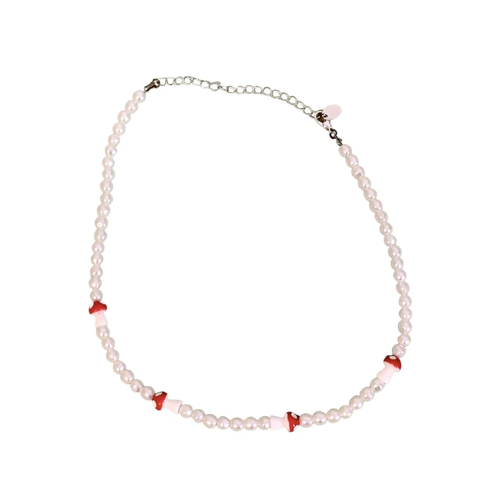 Mushroom pearl necklace